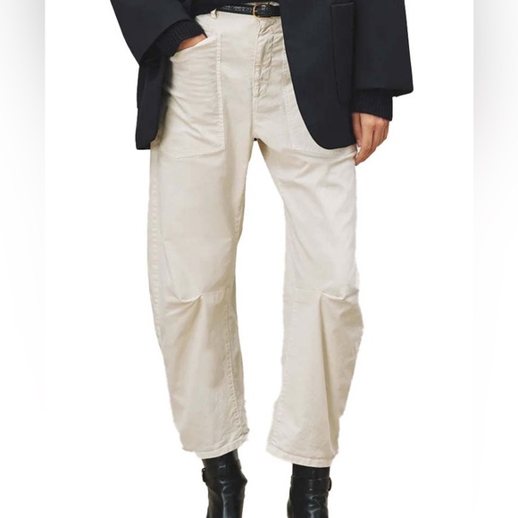 Nili Lotan Shon Pant -off white2 Barrel Bow Leg eggshell